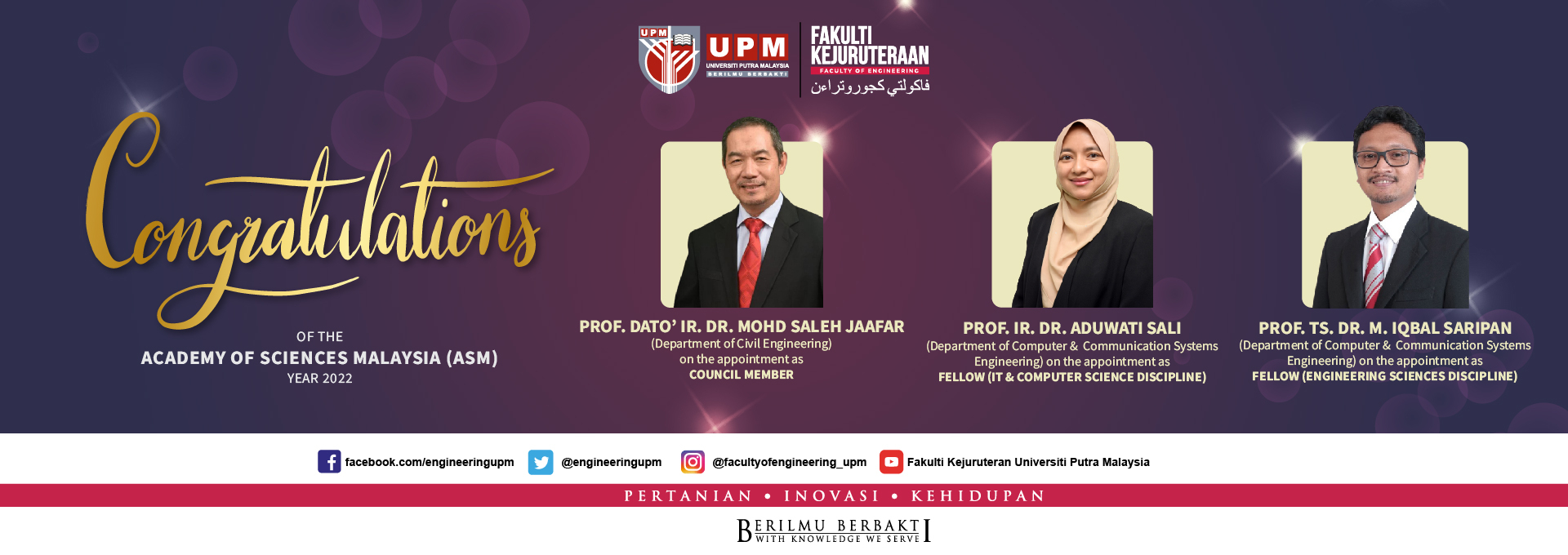 Congratulation of academy of sciences malaysia ( ASM )