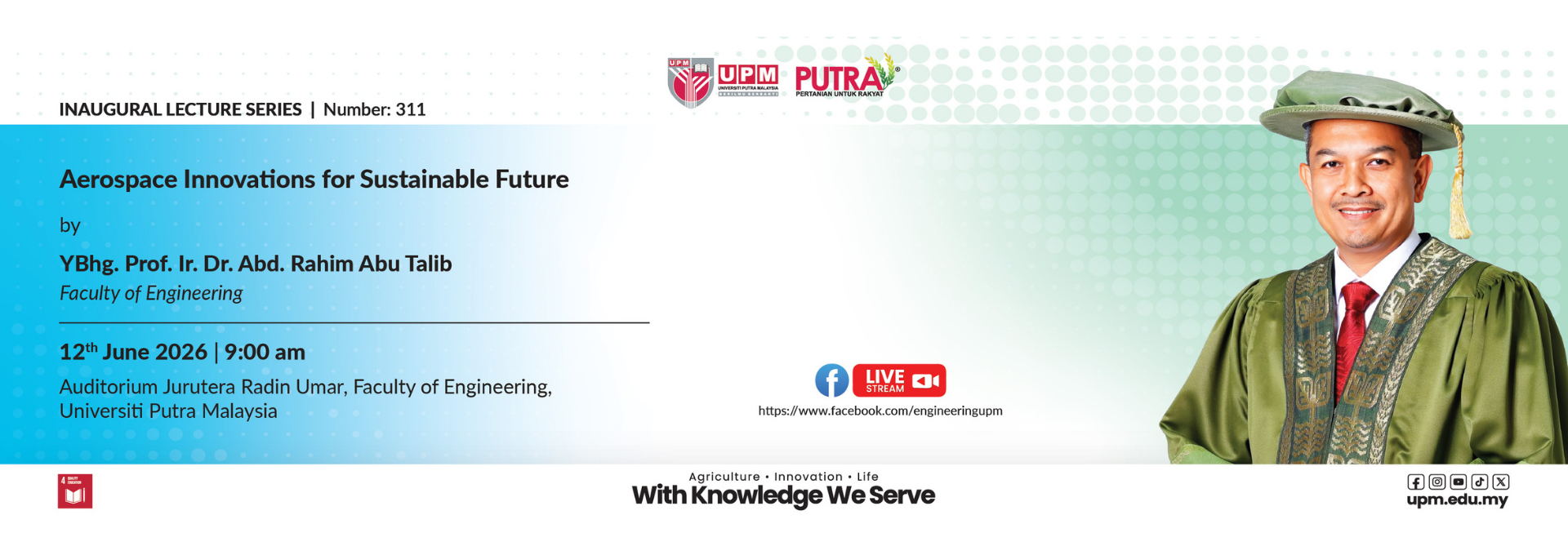 INAUGURAL LECTURE BY YBHG. PROF. IR. DR. ABD. RAHIM ABU TALIB FACULTY OF ENGINEERING, UNIVERSITI PUTRA MALAYSIA 